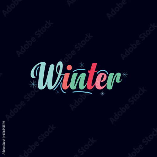 Winter typography T shirt Design