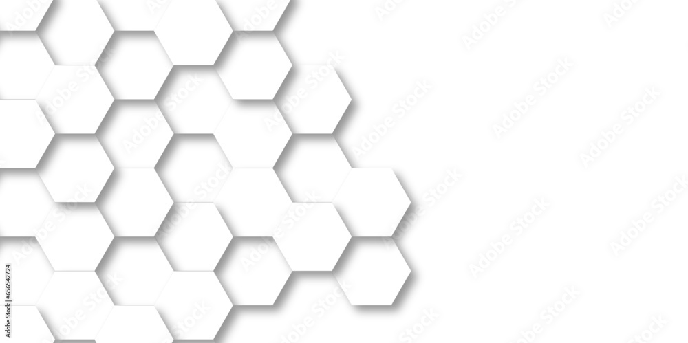 Abstract background with hexagon and white Hexagonal Background. Luxury White Pattern. Vector Illustration. 3D Futuristic abstract honeycomb mosaic white background. geometric mesh cell texture. Abstract background with hexagon and white Hexagonal Background. Luxury White Pattern. Vector Illustration. 3D Futuristic abstract honeycomb mosaic white background. geometric mesh cell texture.