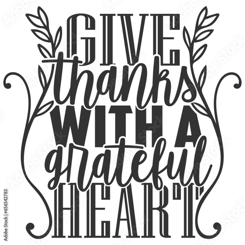Give Thanks With A Grateful Heart - Fall Illustration