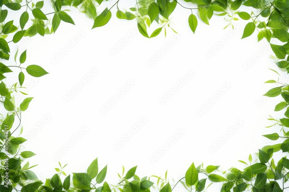 green leaves frame, Generative AI