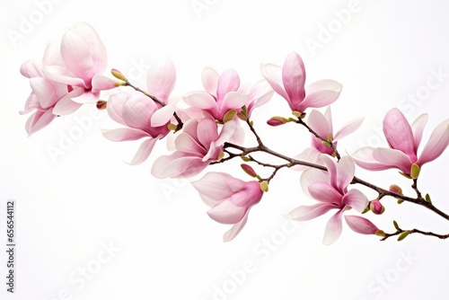 pink magnolia on white background  Generative AI