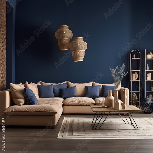 The interior design of a modern living room