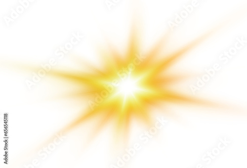 Light star gold png. Light sun gold png. Light flash gold png. PNG format. Empty background, no background. summer season beach	
