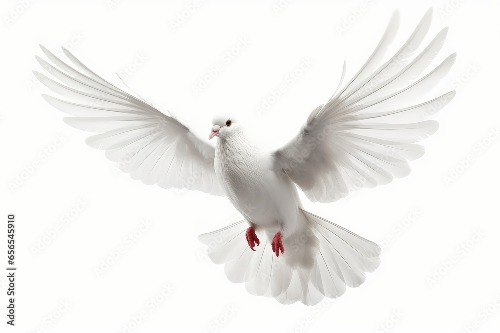 white dove isolated on white background, Generative AI white dove isolated on white background, Generative AI