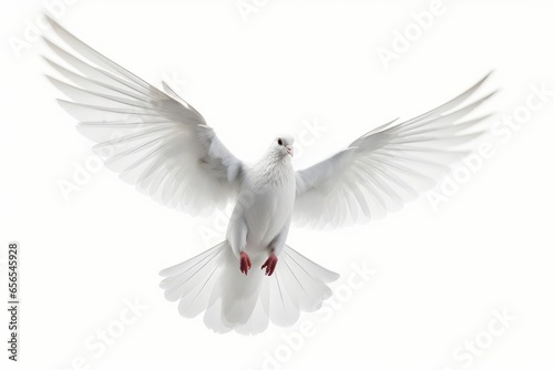 white dove isolated on white background, Generative AI © Kevin