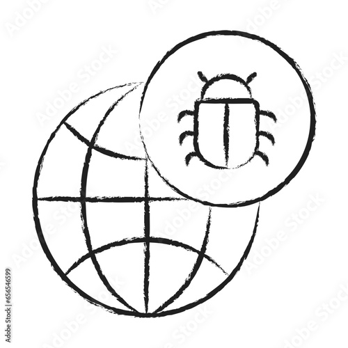 Hand drawn Bug Globe icon
