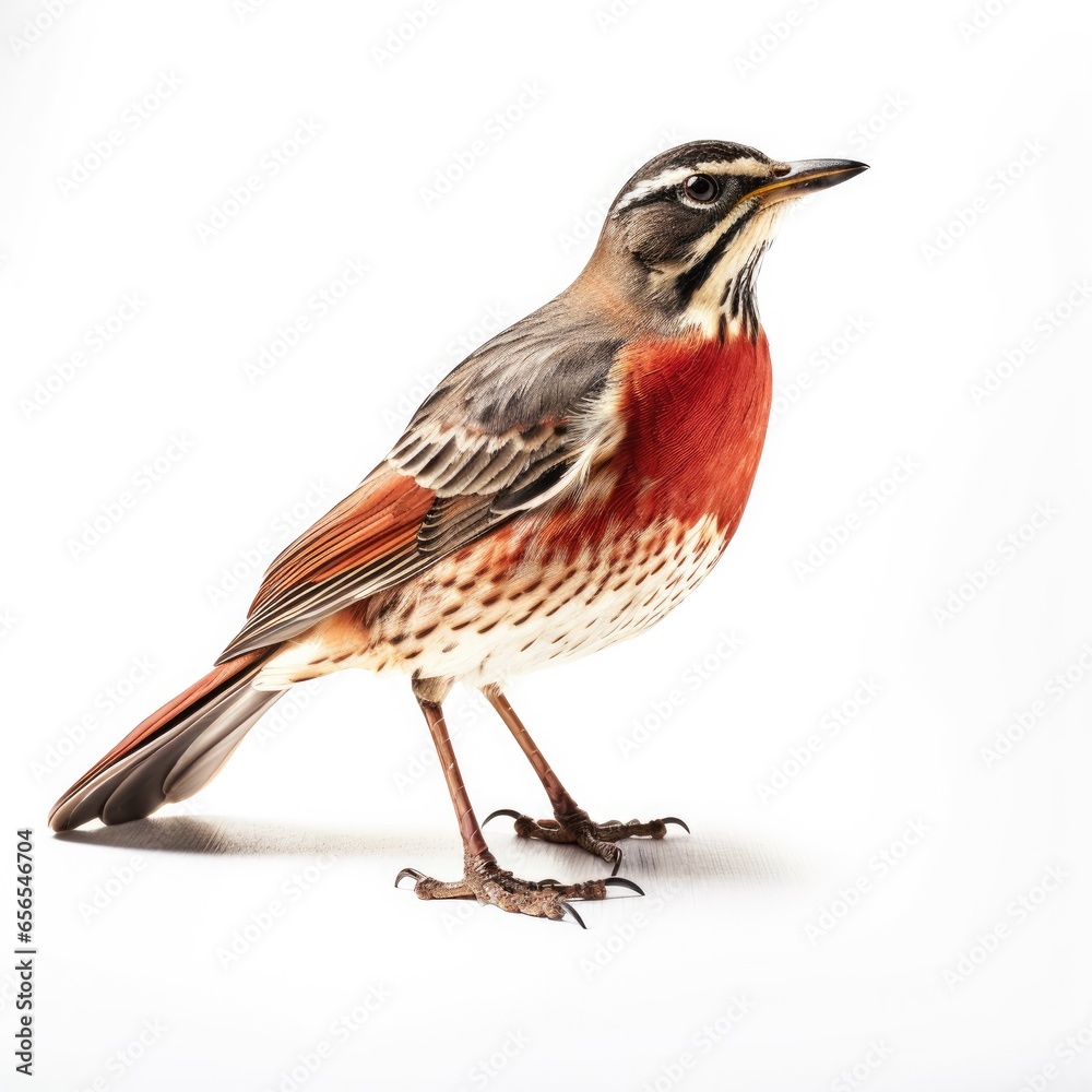 Redwing bird isolated on white background. Redwing bird isolated on white background.