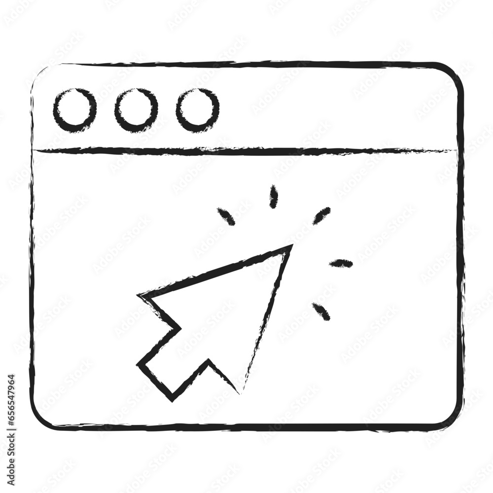 Hand drawn Cursor browser icon Hand drawn Cursor browser icon