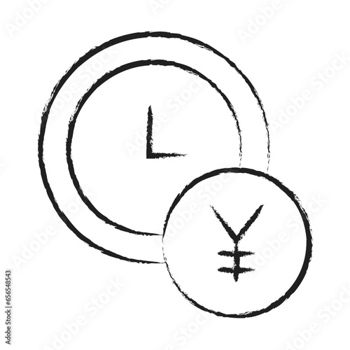 Hand drawn Yen Time, fixed investment icon