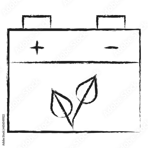 Hand drawn Eco Battery icon