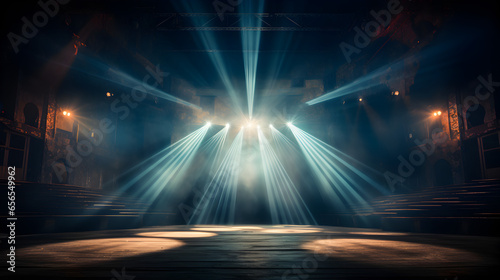 Stage Lights on Empty Stage