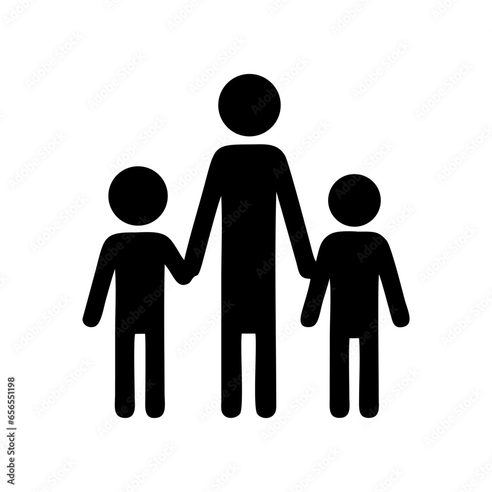 single mother icon. single parent icon symbol. Vector illustration