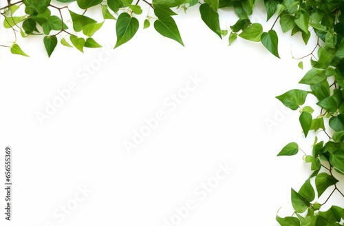 green leaves clipping frame, Generative AI