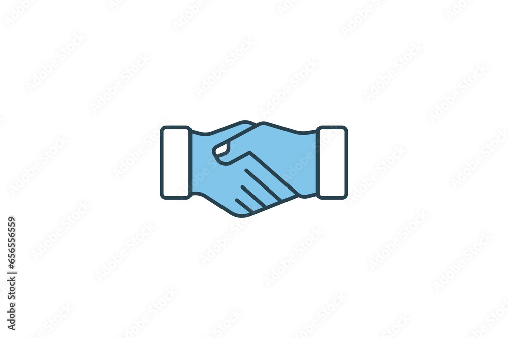 Handshake Icon. Icon related to Business. Suitable for web site design, app, UI, user interfaces. Flat line icon style. Simple vector design editable