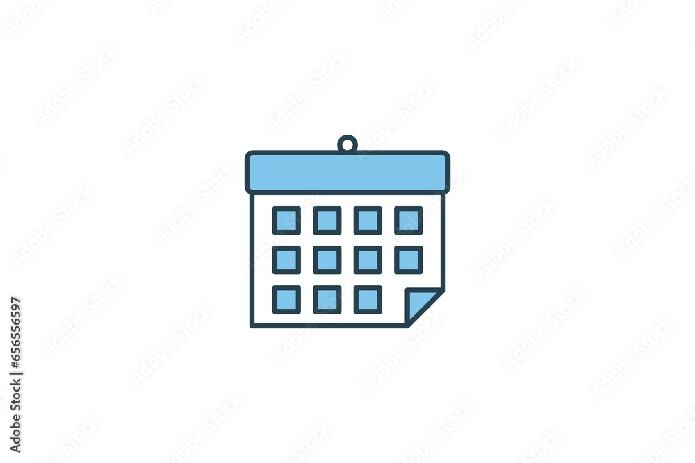 Calendar Icon. Icon related to Business. Suitable for web site design, app, UI, user interfaces. Flat line icon style. Simple vector design editable Calendar Icon. Icon related to Business. Suitable for web site design, app, UI, user interfaces. Flat line icon style. Simple vector design editable