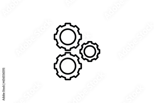 Gears Icon. Icon related to Business. Suitable for web site design, app, UI, user interfaces. Line icon style. Simple vector design editable