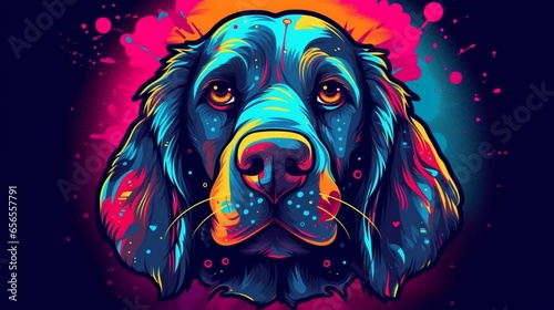 vector graphics dog for t_shirt.Generative AI