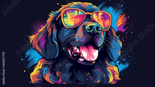 vector graphics dog for t_shirt.Generative AI
