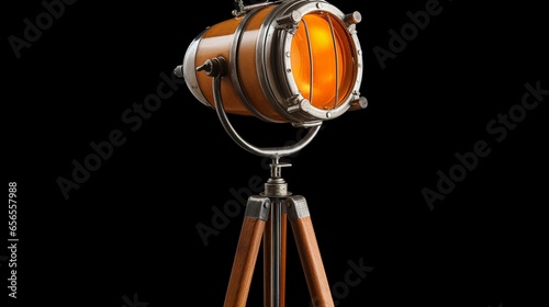 Vintage industrial lamp or reflector for theater or.Generative AI