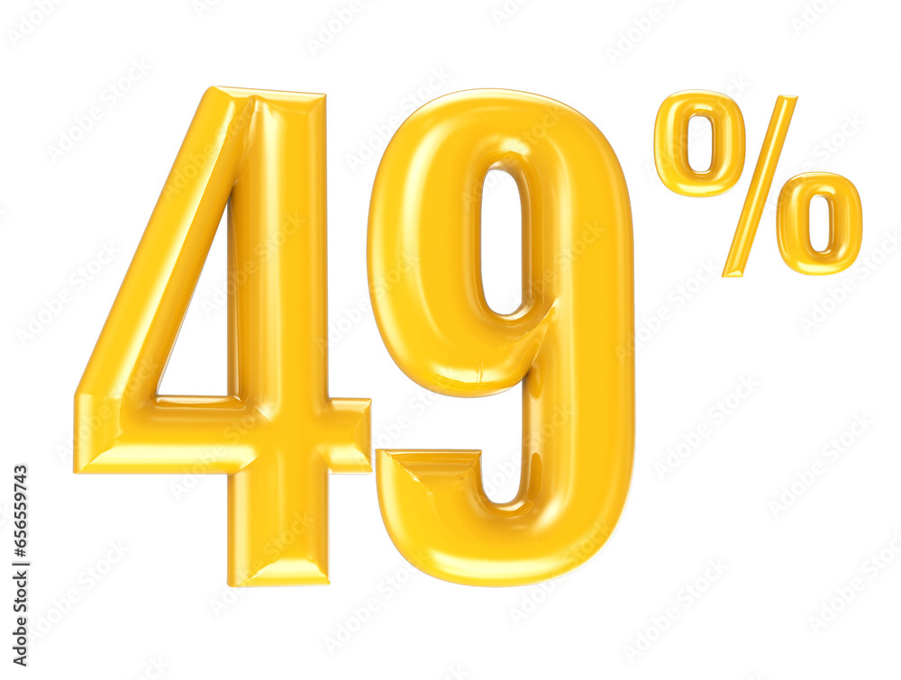 Number Gold 3D Render