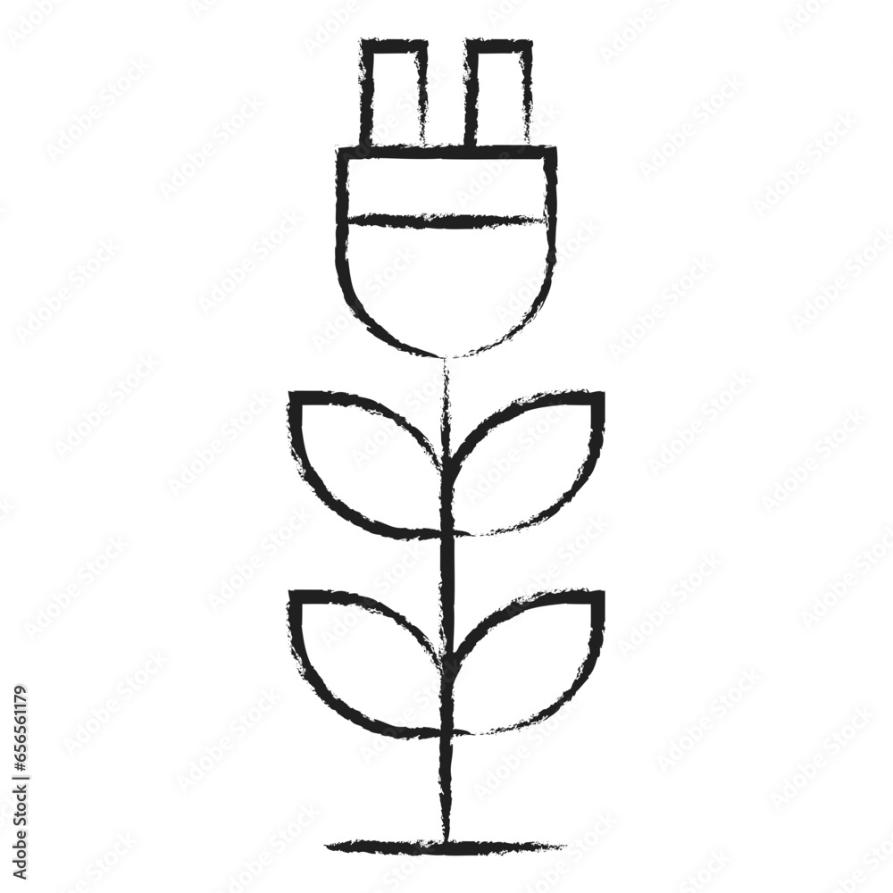 Hand drawn Eco plug icon Hand drawn Eco plug icon