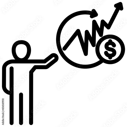Stock Trader Outline Icon