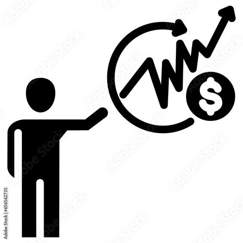 Stock Trader Glyph Icon