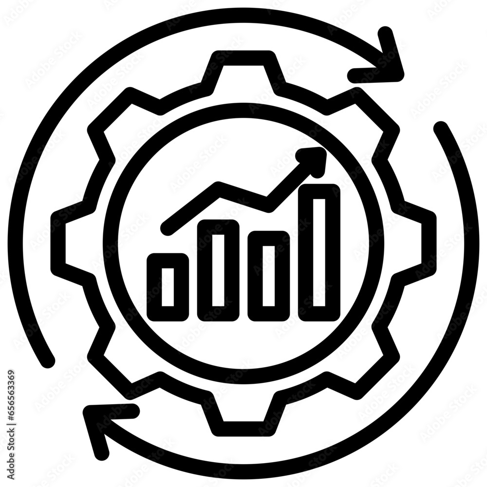 Business Automation Outline Icon Business Automation Outline Icon