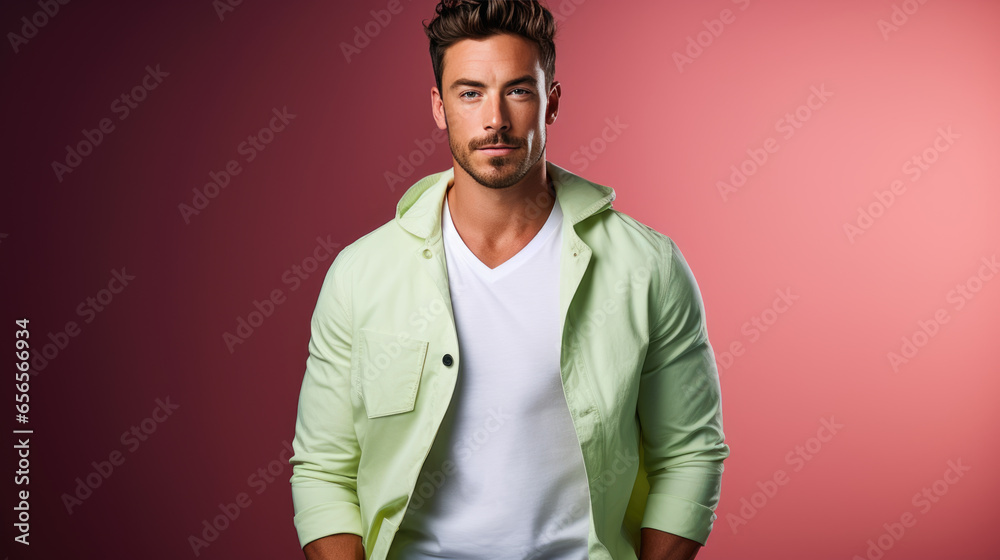 Stylish man on colored background. Stylish man on colored background.