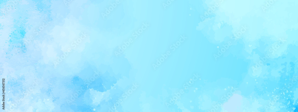 abstract soft brush painted white and blue watercolor background.	