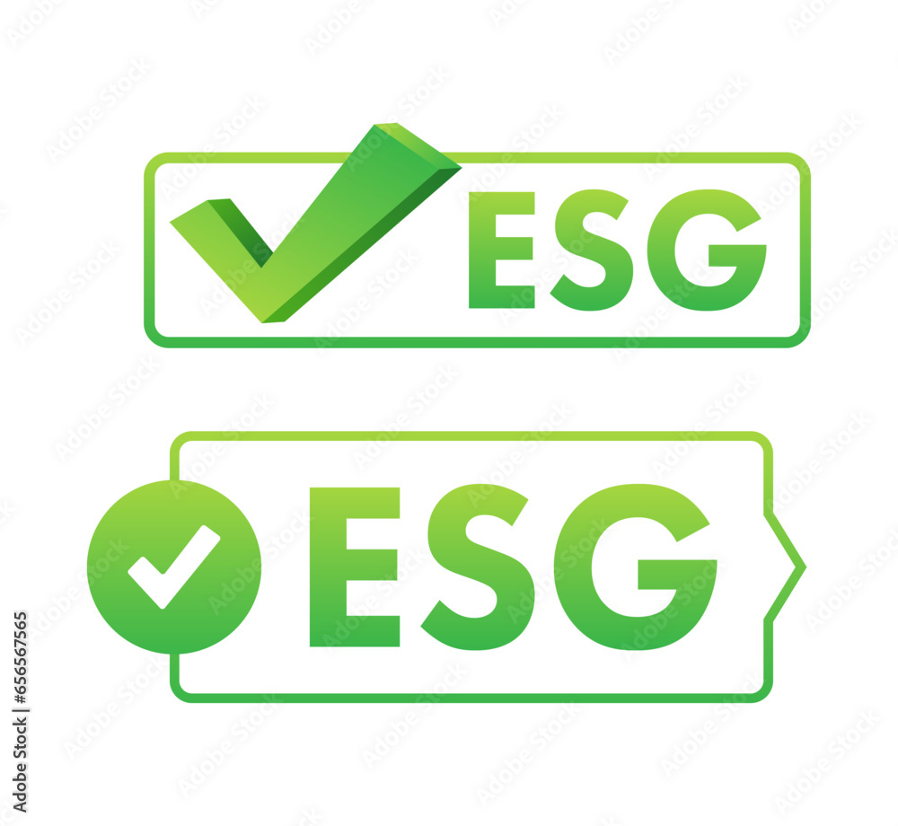Esg business company criteria. Icon on green backdrop. Esg environmental social governance infographic. Vector stock illustration Esg business company criteria. Icon on green backdrop. Esg environmental social governance infographic. Vector stock illustration