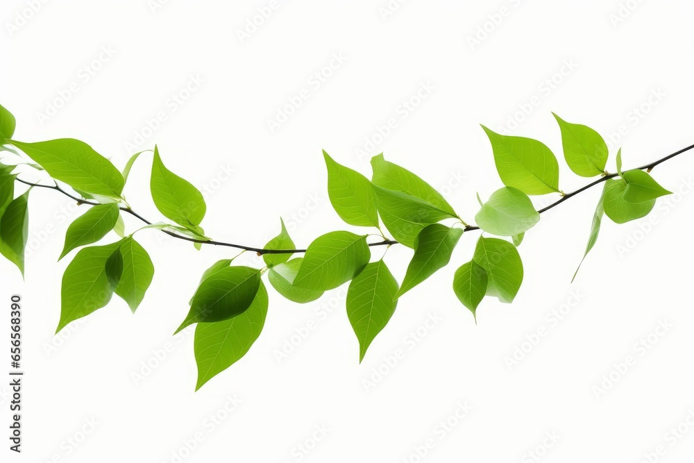 green leaves isolated on white background, Generative AI green leaves isolated on white background, Generative AI