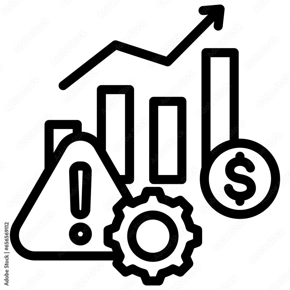 Risk Management Outline Icon Risk Management Outline Icon
