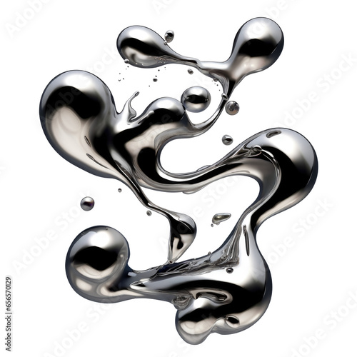 Abstract form and element design. Ideal for futuristic chrome visuals and 3D design projects. png