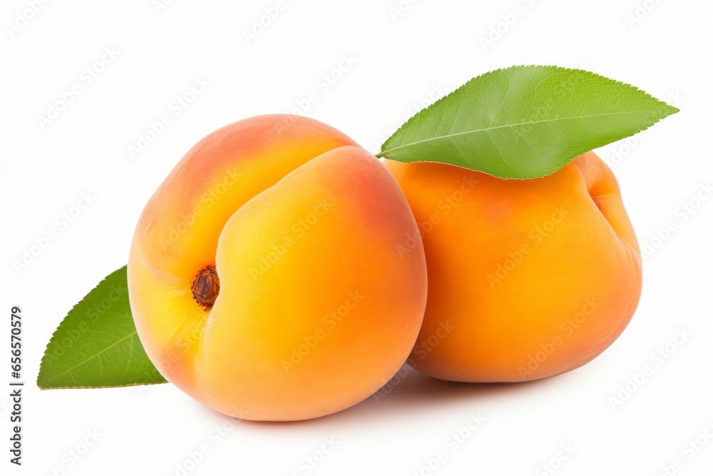 ripe apricots isolated, Generative AI ripe apricots isolated, Generative AI