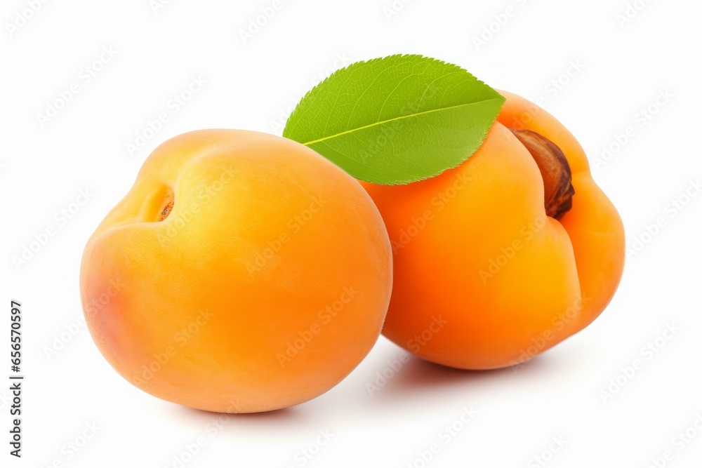 ripe apricots isolated, Generative AI ripe apricots isolated, Generative AI