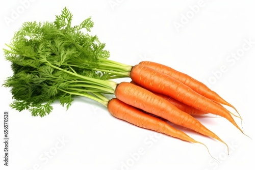 set of carrots on white background, Generative AI