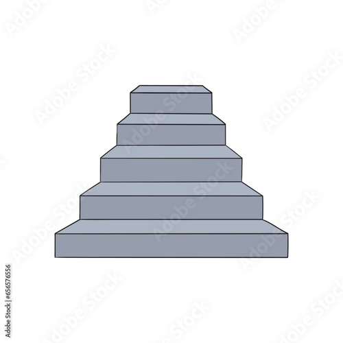 Hand-drawn cartoon stone stairs on a white background.