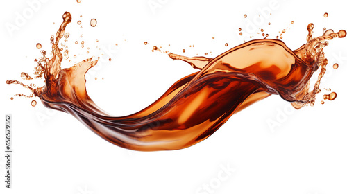 Cola splash isolated transparent, Generative AI