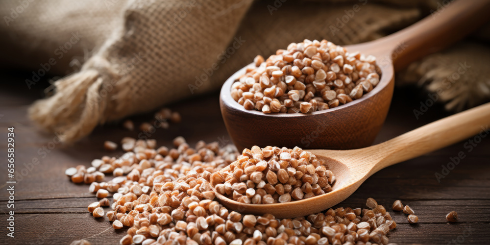 Fototapeta premium Close-up organic buckwheat seeds.