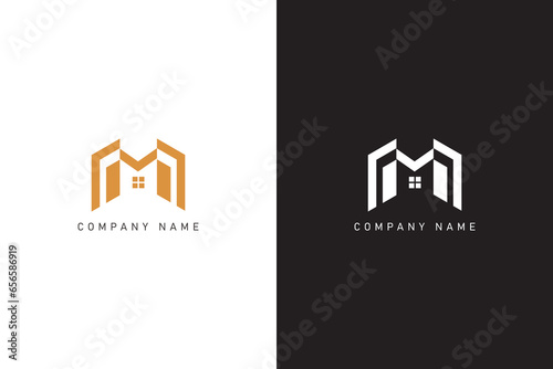 Modern letter MM and Real Estate logo design 