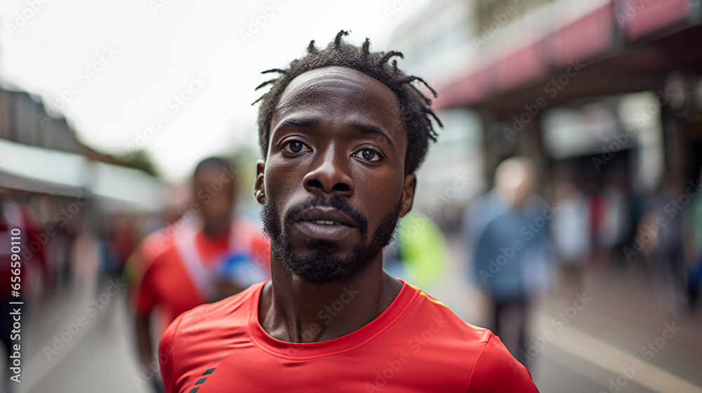 a man participates in a city marathon, his determined expression and running attire reflecting the dedication and perseverance required to challenge oneself a man participates in a city marathon, his determined expression and running attire reflecting the dedication and perseverance required to challenge oneself
