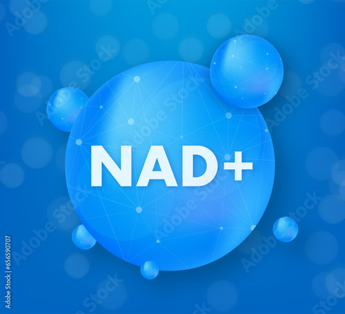 Nicotinamide mononucleotide molecule. Skeletal formula. Precursor of NAD. Vector stock illustration