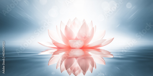 pink lotus flower on water photo