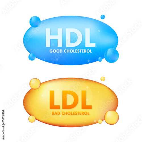 HDL and bad LDL cholesterol, great design for any purposes. Vector stock illustration