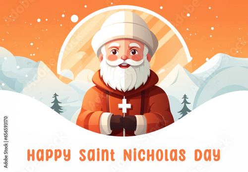Tablou canvas Saint Nicholas illustration
