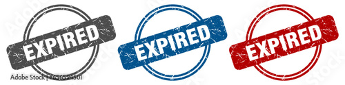 expired stamp. expired sign. expired label set