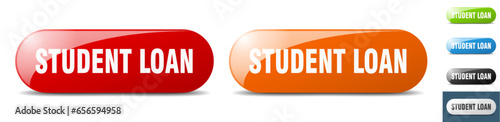 student loan button. key. sign. push button set