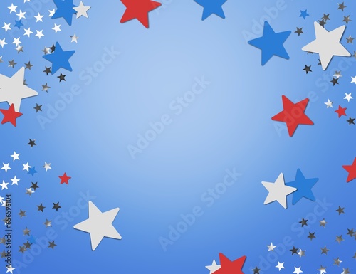 Experience of Independence Day with glimmering stars confetti