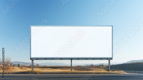 White empty blank billboard.